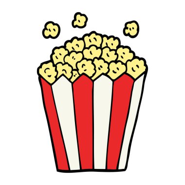 çizgi film sinema patlamış mısır doodle