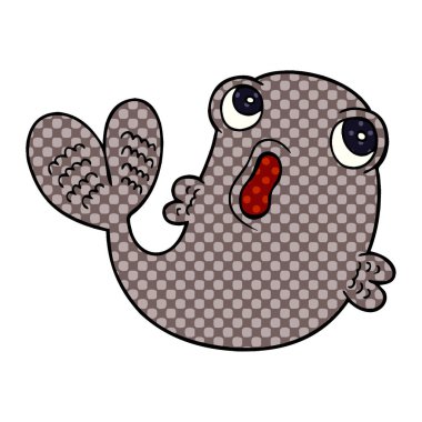 çizgi film doodle bir balık