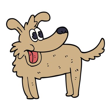 karikatür doodle mutlu köpek