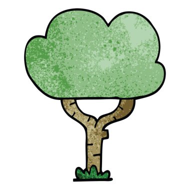 çizgi film doodle ağaç vektör çizim