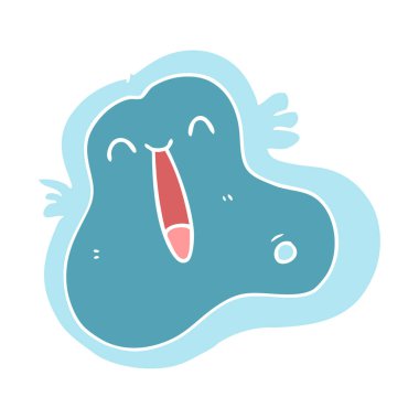 düz renk tarzı çizgi film mikrop