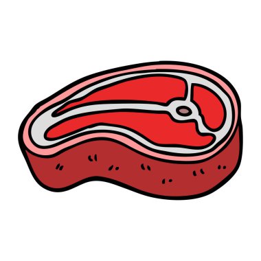 çizgi film doodle lezzetli biftek