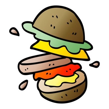 çizgi film doodle bir burger