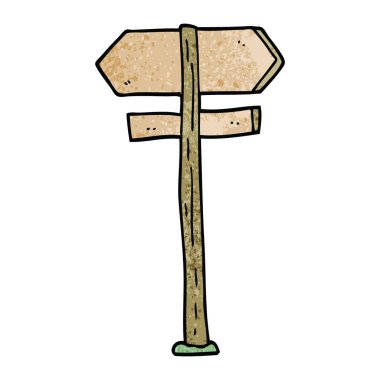 çizgi film doodle yön işareti altı