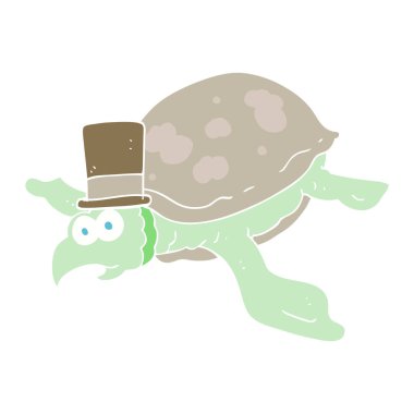 Kaplumbağa düz renkli çizimi
