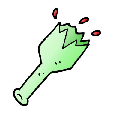 vektör degrade illüstrasyon karikatür parçalanmış cam şişe