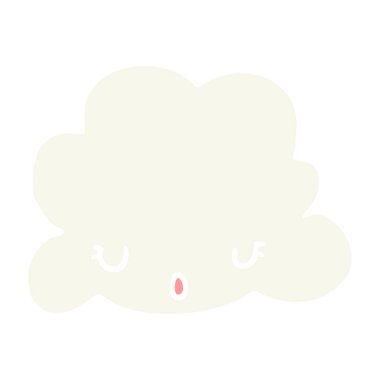 sevimli düz renk tarzı çizgi film bulut