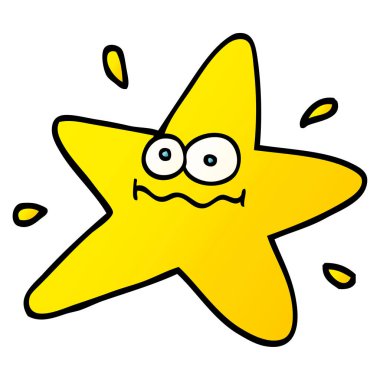 komik vektör degrade illüstrasyon karikatür yıldız