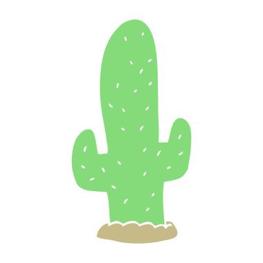 düz renk tarzı çizgi film kaktüs