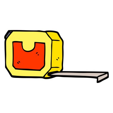 teyp ölçme el çizilmiş doodle stil çizgi film