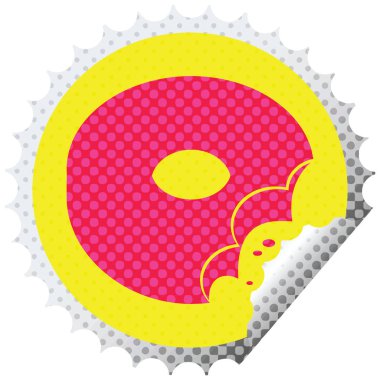 ısırıldı donut grafik vektör dairesel peeling etiket