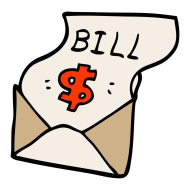 çizgi film doodle bill zarf içinde