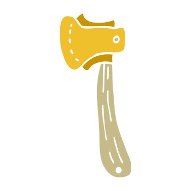 çizgi film doodle uzun balta