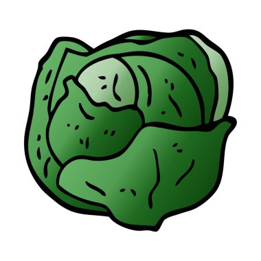 Beyaz arka plan üzerinde izole karikatür doodle lahana