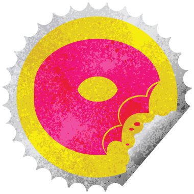 ısırıldı donut grafik vektör dairesel peeling etiket