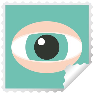 bakan göz grafik kare etiket damga