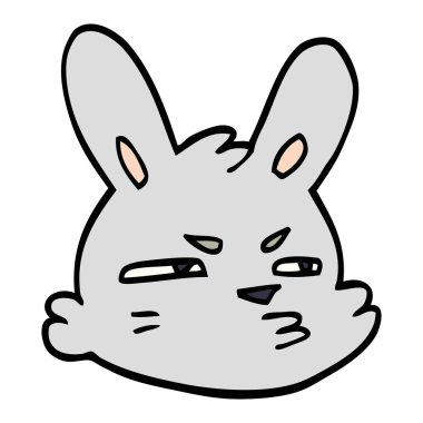 çizgi film doodle huysuz tavşan