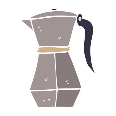 çizgi film doodle soba üst espresso makinesi