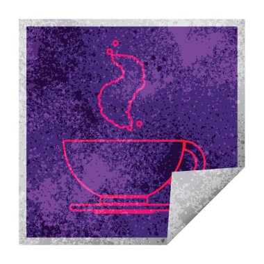 Etiket soyma kahve Meydanı fincan sıcak