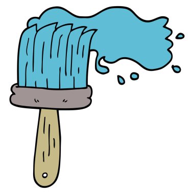 çizgi film doodle boya fırçası