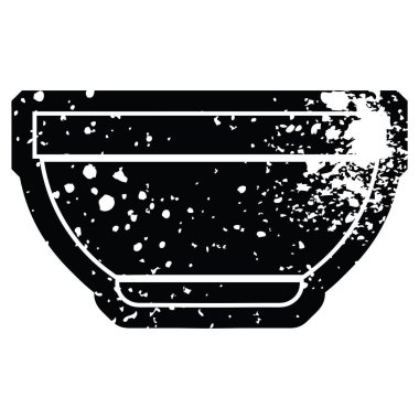 Sıkıntılı etkisi vektör simge tasarlamak bir kase