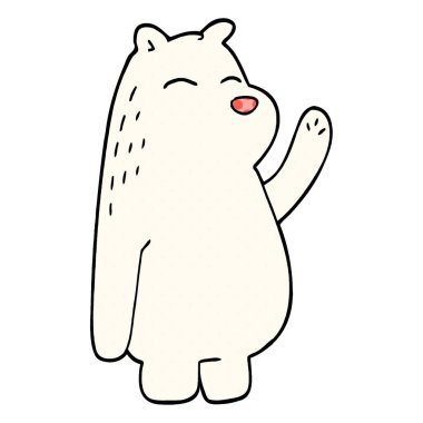 kutup ayısı Doodle sallayarak çizgi film