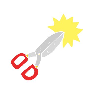 düz renk illüstrasyon makas