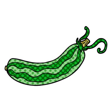 Beyaz arka plan üzerinde izole karikatür doodle salatalık