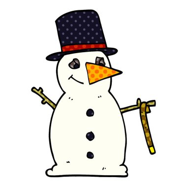 çizgi film doodle kardan adam, vektör çizim