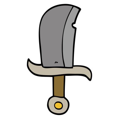 çizgi film doodle hançer, vektör çizim