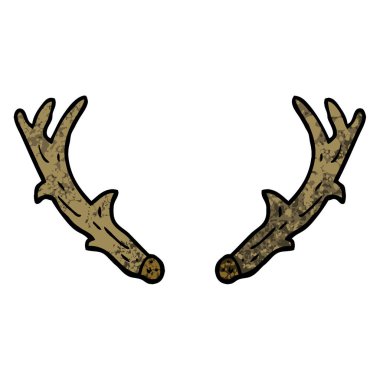 dokulu grunge illüstrasyon karikatür boynuzları