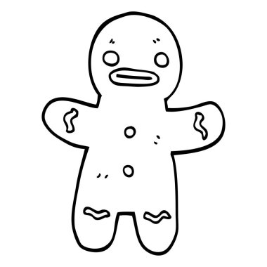 çizim karikatür zencefilli kurabiye adam