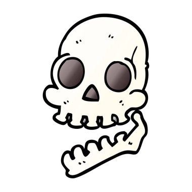 düz çizgi film doodle kafatası