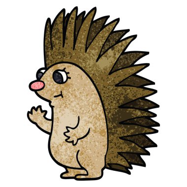 çizgi film doodle dikenli kirpi