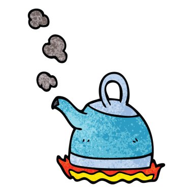 çizgi film doodle çaydanlık ocakta