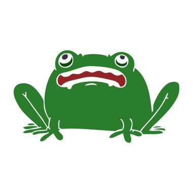 çizgi film doodle kurbağa beyaz arka plan üzerinde