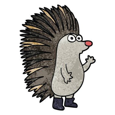 çizgi film doodle dikenli kirpi