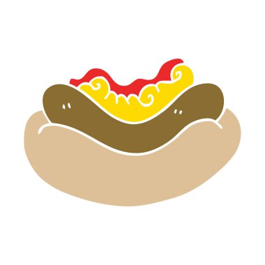 bir hotdog karikatür doodle
