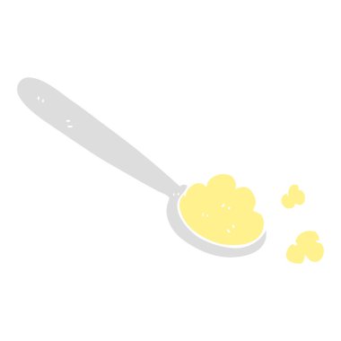 kaşık düz renkli çizimi