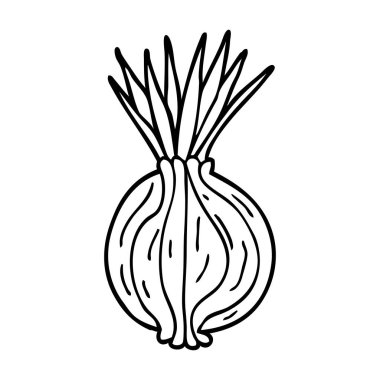 çizgi film doodle filizlenen soğan 