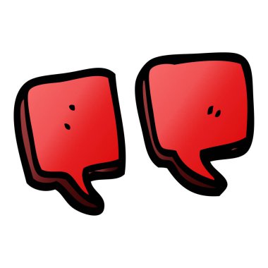 Doodle tırnak işareti karikatür, illüstrasyon vektör