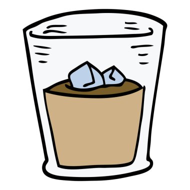 çizgi film doodle viski cam