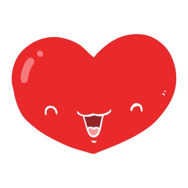 düz renk tarzı çizgi film aşk kalp karakteri