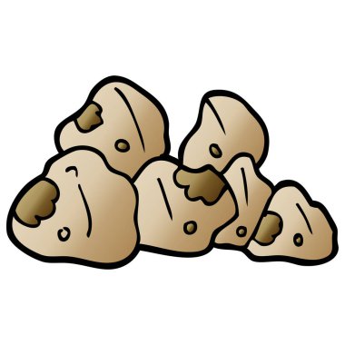 Doodle kayalar karikatür, illüstrasyon vektör