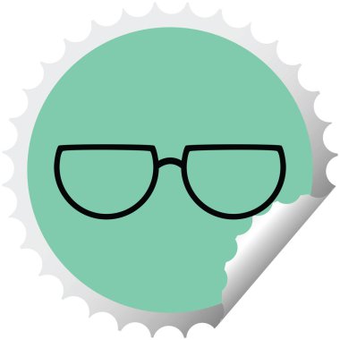 etiket damga yuvarlak gözlük grafik vektör çizim