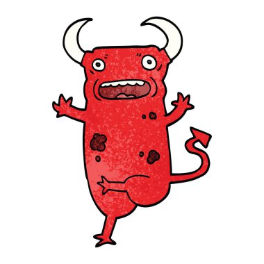 çizgi film doodle iblis, vektör çizim