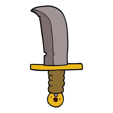 çizgi film doodle hançer, vektör çizim