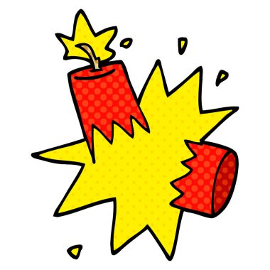 çizgi film doodle dinamit vektör çizim