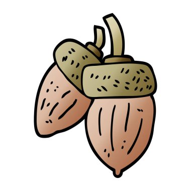 Beyaz arka plan, vektör, illüstrasyon izole karikatür doodle meşe palamudu düz simgesi