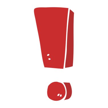 düz renk tarzı çizgi film ünlem işareti